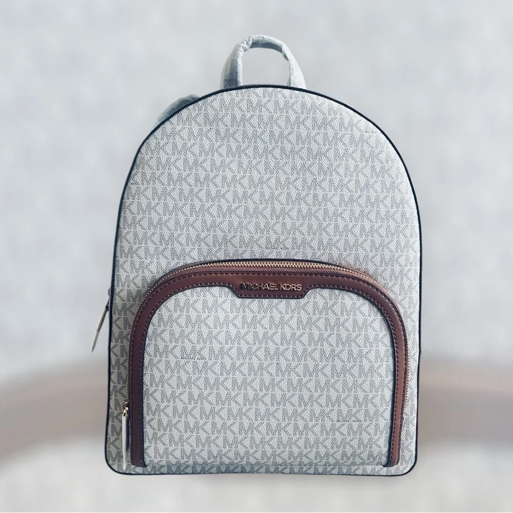 Michael Kors Jaycee Large Logo Backpack. Color : Vanilla